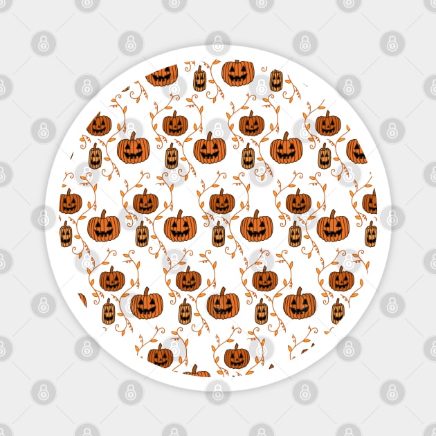 Jack-O'-Lanterns and Vines Magnet by HLeslie Design